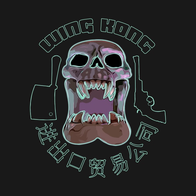 Wing Kong Neon Skull by LordNeckbeard