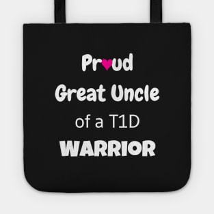 Proud Great Uncle White Text Pink Heart Tote