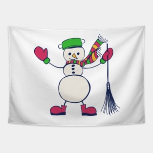 Snowman Christmas illustration Tapestry