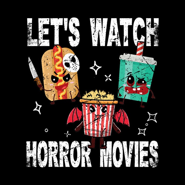 Retro Lets Watch Horror Movies Cute Halloween Costume by everetto