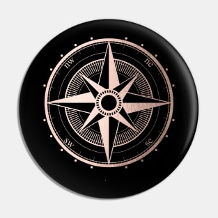 Rose Gold Compass II Pin