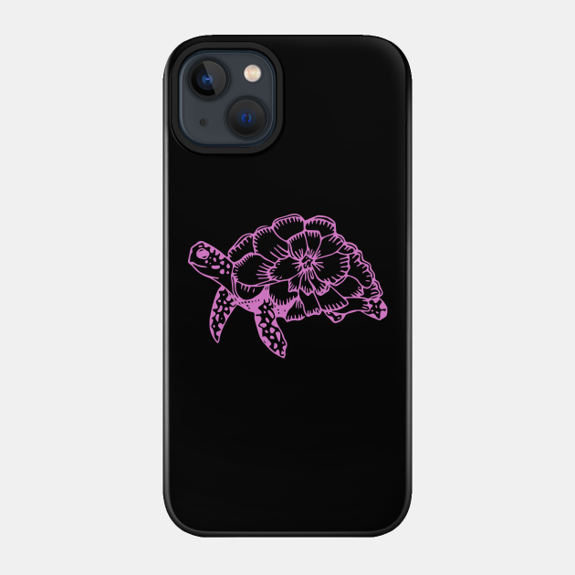 Motivational Inspirational Pink Turtle Cute Funny Gift Whale Sea Beach Summer Animals Love Cute Funny Gift Sarcastic Happy Fun Witty Good Positivity Relax Spiritual Depression Anxiety Gift - Turtle Lover - Phone Case