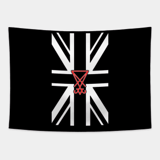 UK Flag Sigil Of Lucifer Tapestry