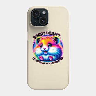 I Have Plans with My Hamster Funny Neon Airbrush Design Phone Case