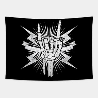 Heavy Metal Rock Skeleton Hand Tapestry