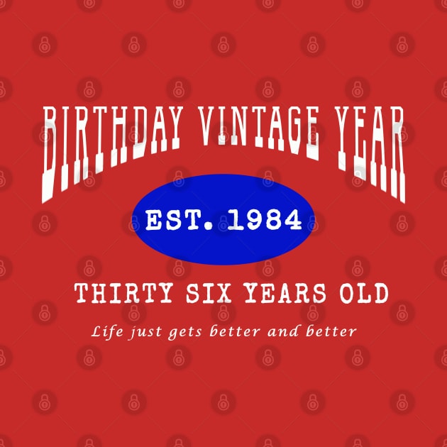 Birthday Vintage Year - Thirty Six Years Old by The Black Panther