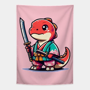 Pretty Samurai Dino Tapestry