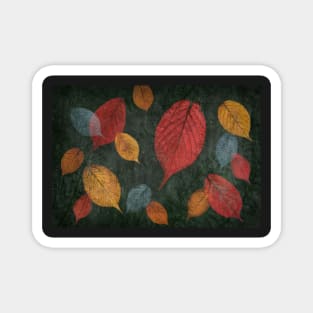 Cherry and Yarrow Leaf Composite with Green Background Magnet