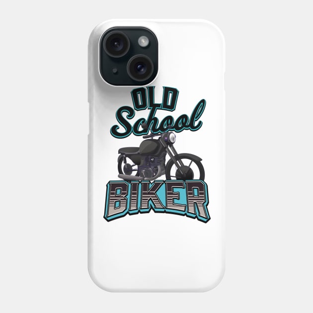 Old School Biker Cyan Phone Case by nickemporium1