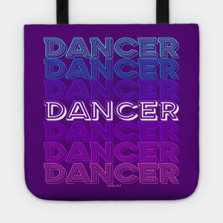 Dancer Repeating Text (Pink and Blue Version) Tote