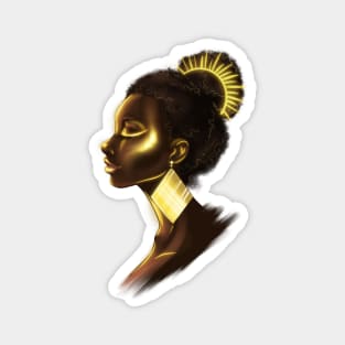 Black Woman African Sun Goddess Illustration Magnet