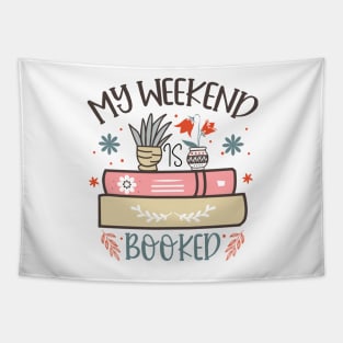 My weekend is booked World Book Day for Book Lovers Library Reading Tapestry