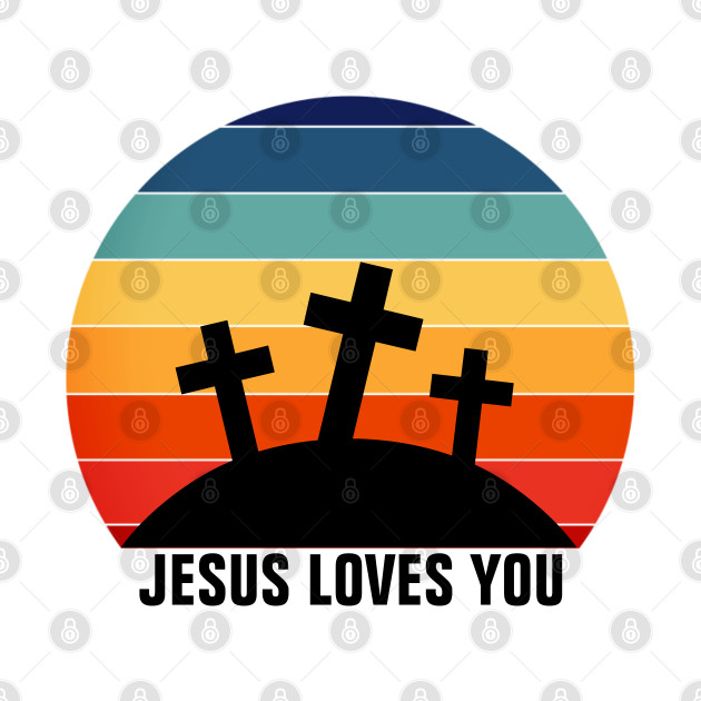 Jesus Loves You Vintage Retro Sunset - Christian - Jesus Loves You - Phone Case