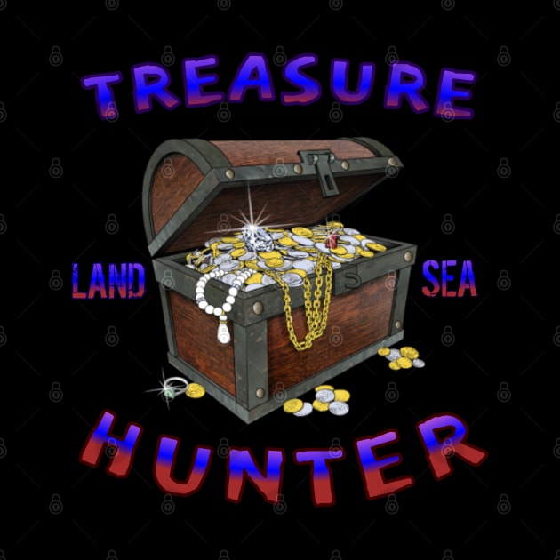 Metal detecting treasure hunter land and sea by Coreoceanart