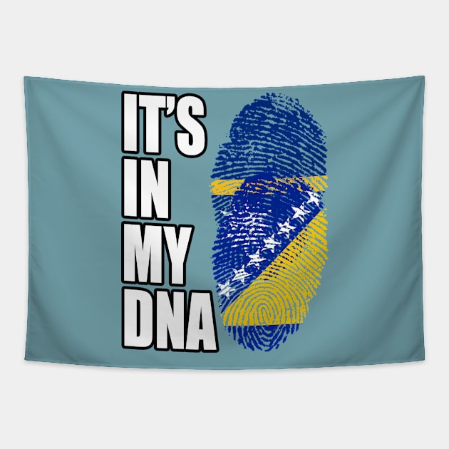 Bosnian And Nauruan Mix DNA Flag Heritage Tapestry by Just Rep It!!