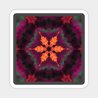 Purple and Orange Kaleidoscope Hippie Pattern Magnet