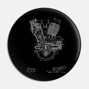 internal combustion engine Vintage Patent Drawing Pin