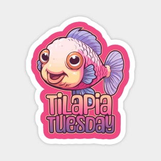 Tilapia Tuesday Funny Foodie Kawaii Fish Magnet