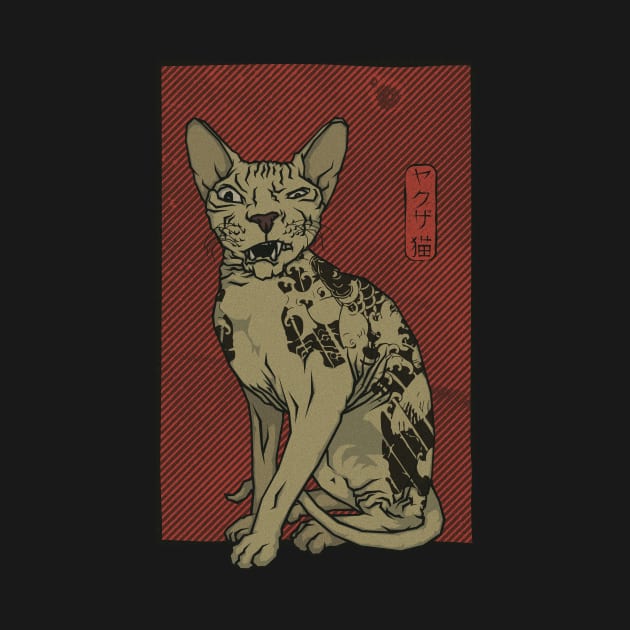 Yakuza Irezumi Tattoed Sphynx Cat by MythoCulture