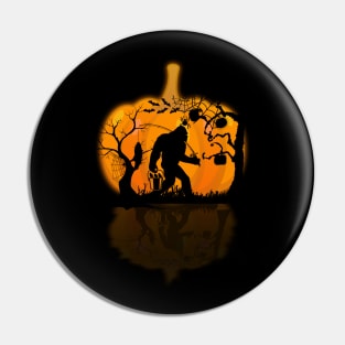 Bigfoot Fishing Halloween Costume Pin