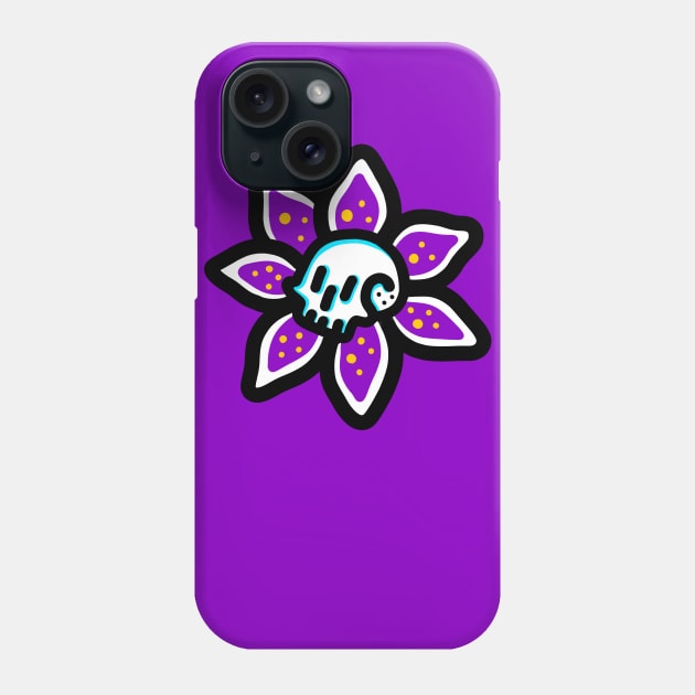 Lily Skull Flower Phone Case by Lopostudio