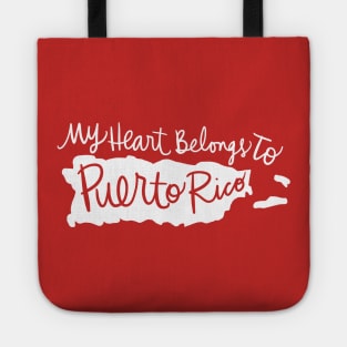 My Heart Belongs To Puerto Rico: State Pride Calligraphy Tote