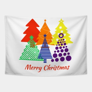 Merry Christmas - rainbow design Tapestry