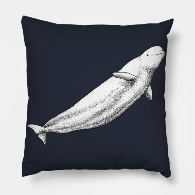 Beluga for whale and dolphin lovers Pillow by chloeyzoard