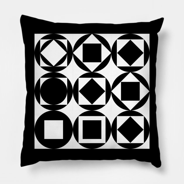 Bauhaus Lines Squares Pillow by lkn
