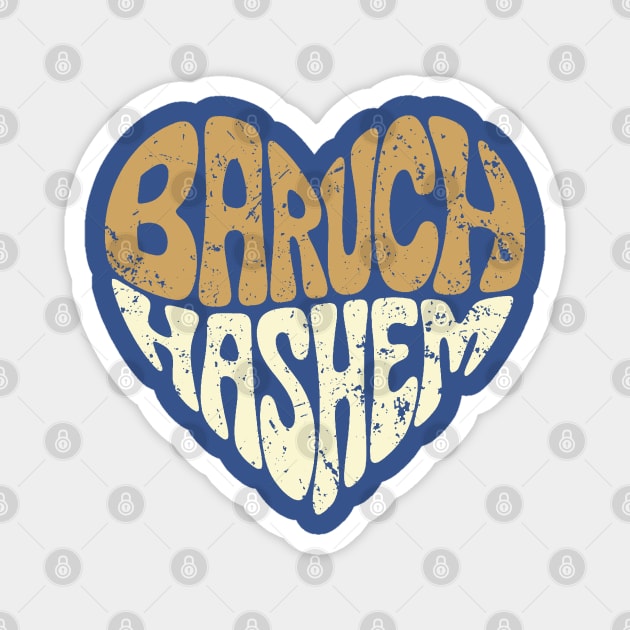 Baruch Hashem Heart Magnet by Thank HaShem