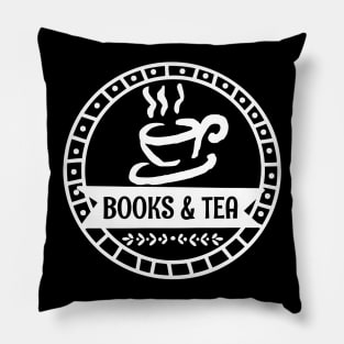 Books & Tea - Gift Idea for Readers and Tea Lovers Pillow