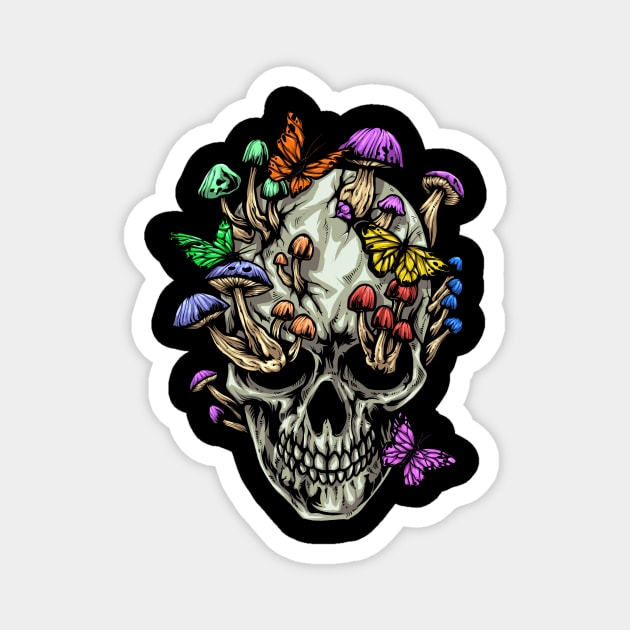 Skull Mushroom Magnet by XXII Designs