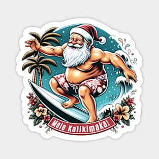 Mele Kalikimaka! - surfing Santa Magnet