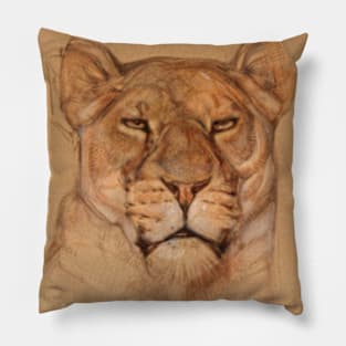 Portrait of a Lioness Pillow