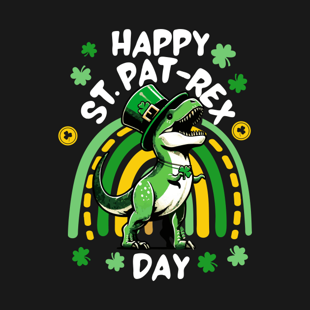 Happy St Pat Trex Day Dino St Patricks Day Toddler Boys Gift by AlmaDesigns