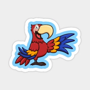 Red Cartoon Macaw Magnet