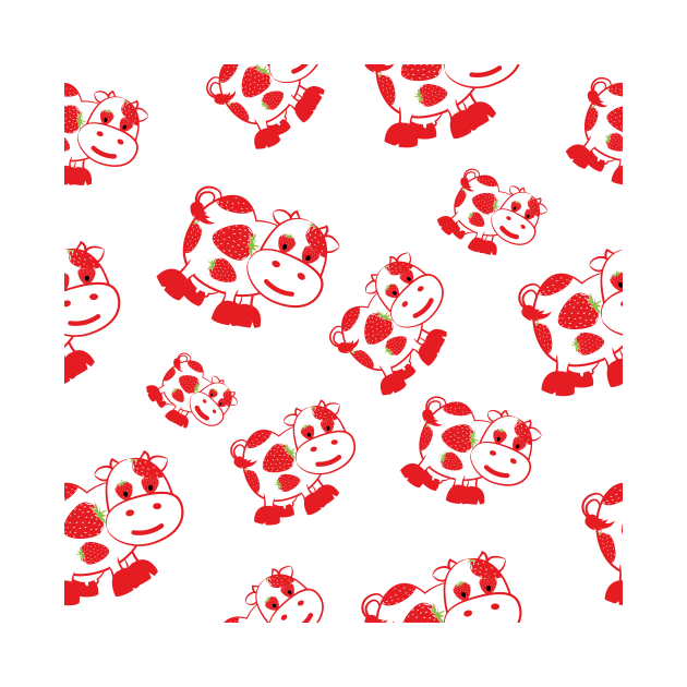 funny strawberry cow seamless pattern by star trek fanart and more