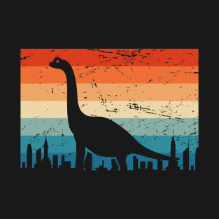 Retro Long Neck Dinosaur Brontosaurus T-Shirt