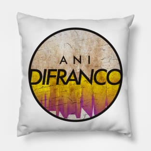 Ani DiFranco - VINTAGE YELLOW CIRCLE Pillow