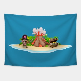 Pirate island and treasure Tapestry