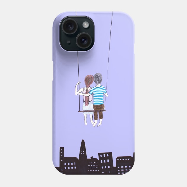 Couple on a swing Phone Case by DarkoRikalo86