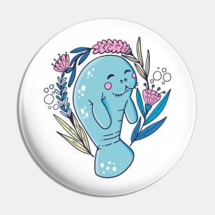 Happy Manatee / Sea Cow / Mermaid Pin