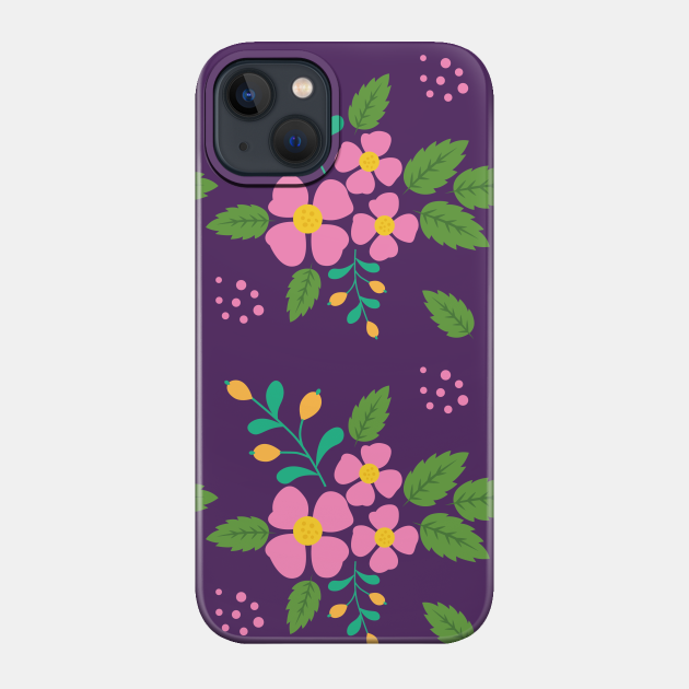 Beautiful Flower Pattern Artwork - Flower - Phone Case