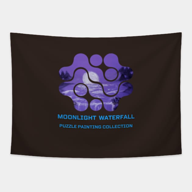 moonlight waterfall Tapestry by Hlia studio18