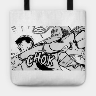 Raph punching Hitler (B&W) Tote