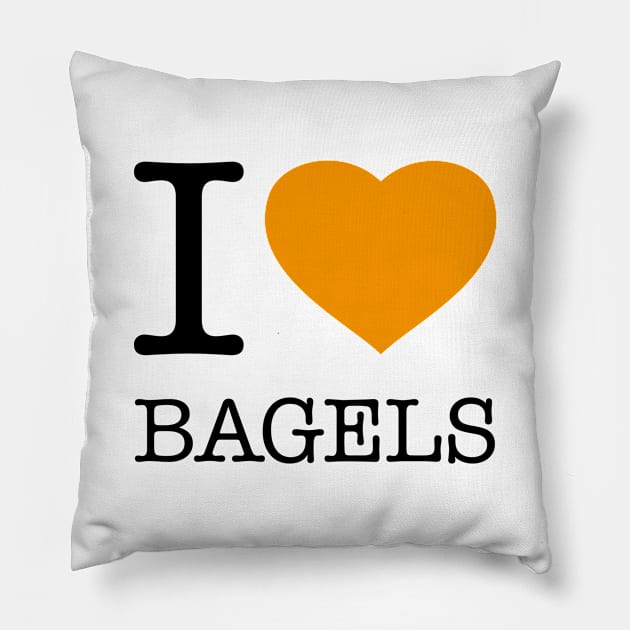 I LOVE BAGELS Pillow by eyesblau