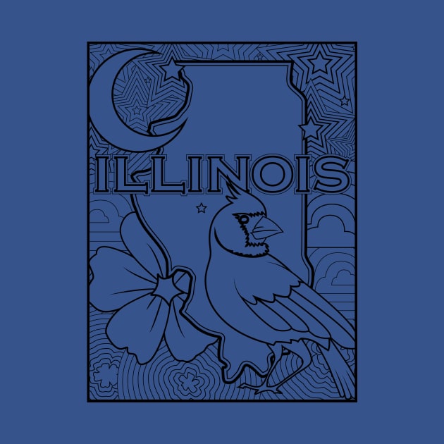 illinois coloring page by LeapDaze