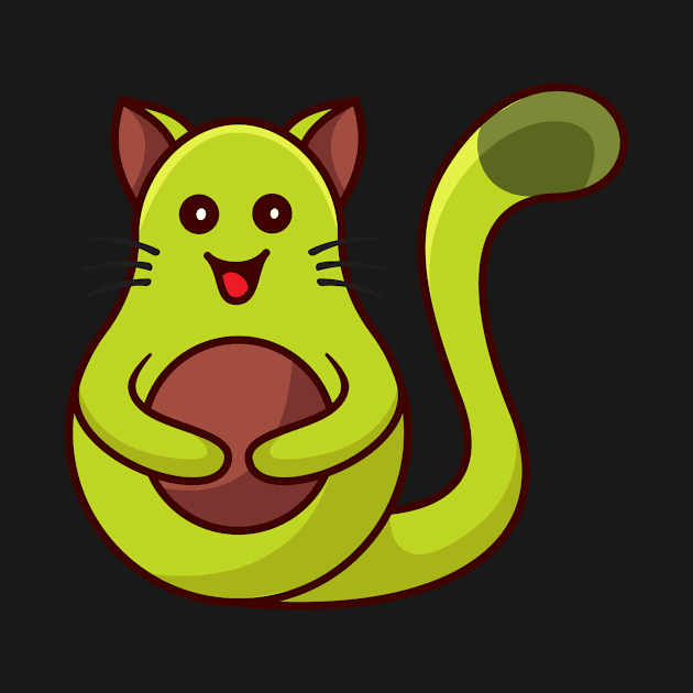 Avocado and cat by mouze_art