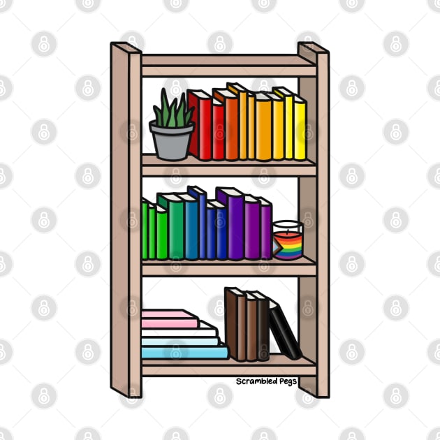 Progress Pride Rainbow Bookcase by scrambledpegs