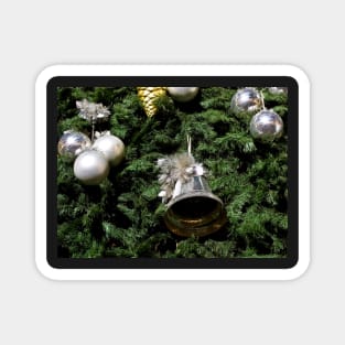 Christmas decorations - silver bell and balls Magnet